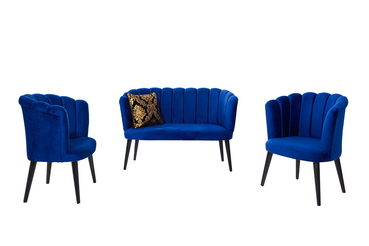 Zambak Torna Çay Seti Saks Mavi