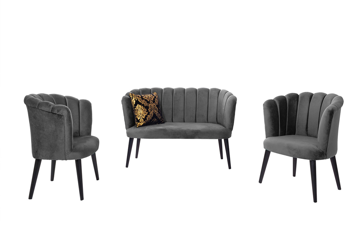 Zambak Torna Çay Seti Gri