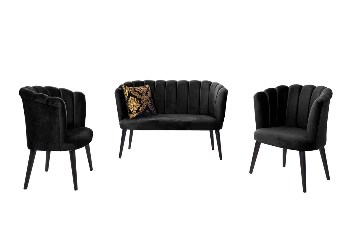 Zambak Torna Çay Seti Siyah